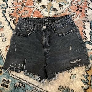 Black Distressed BDG Shorts